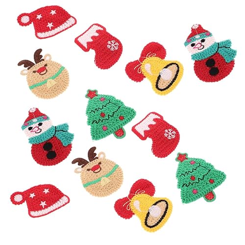 CLISPEED 12 Stck Teiliges Haarspangen Weihnachten Strickoptik mit Weihnachtsmütze Schneemann Tannenbaum Glocke Rentier Weihnachtsstrumpf Haarschmuck für Mädchen Festliche Accessoires von CLISPEED