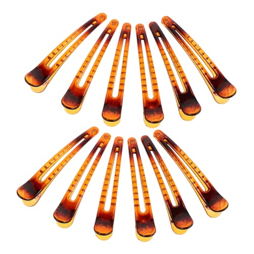 CLISPEED 12 Stück Entenschnabel Haarspangen aus Kunststoff Rutschfest für Damen und Mädchen Haarschmuck Zubehör Kaffee Farbe für Stylisches Hairstyling von CLISPEED