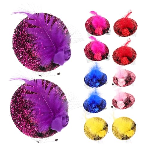 CLISPEED 12 Stück Fascinators Für Damen Teeparty Mädchen Mini Haarstyling Süße Lockige Haarspange Accessoires Kleine Hüte Kappe Mädchen Kleine Teehüte Für Damen von CLISPEED