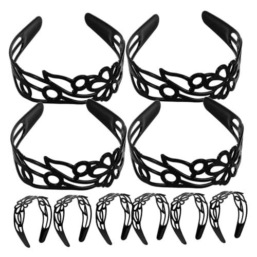 CLISPEED 12 Stück Schwarze Haarschleifen mit Hohlem Muster Vintage Haarbänder für für Partys Hochzeiten und Täglichen Gebrauch von CLISPEED