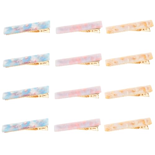 CLISPEED 12 Stück Teiliges Acetat Haarspangen für Damen Leichte Vintage Haarklammern mit Marmor design Sanfte Fixierung Vielseitig für Alltag Party Arbeit Modische Styling accessoires in von CLISPEED