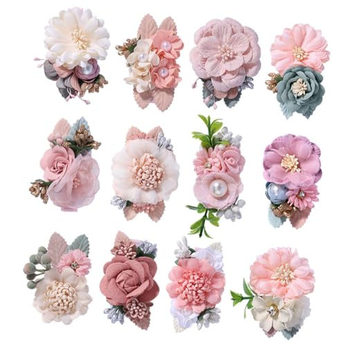 CLISPEED 12 Stück Teiliges Blüten haarspangen mit Perlen Natürliche Optik Wiederverwendbar Sichere Materialien Vielseitig Einsetzbar für Hochzeit Party Fest Geeignet für Mädchen und Damen von CLISPEED