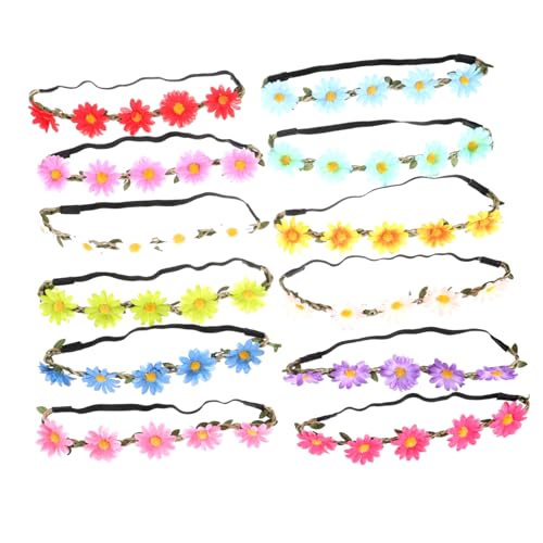 CLISPEED 12 Stück Teiliges Blumenhaarband für Mädchen Damen Leichtes Festival Stirnband mit Weißem Blüten design Tragbar und Dekorativ für Hochzeit Party Geburtstag Fotoshooting von CLISPEED
