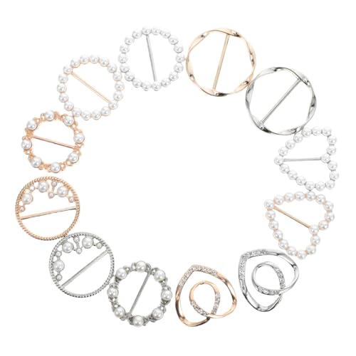 CLISPEED 12 Stück Teiliges Damen Schal Clips mit Strass und Imitationsperlen Vielseitige Elegante Halstuch schnallen für Formelle und Freizeit Anlässe Passend und Einfach zu Befestigen von CLISPEED