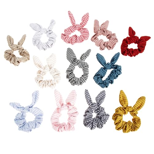 CLISPEED 12 Stück Teiliges Elastisches Haargummi mit Weichen Hasenohren Leichte Haarschleifen für Damen und Mädchen Schonend Flexibel und Modisch Vielseitiger Haarschmuck für Alltag und von CLISPEED