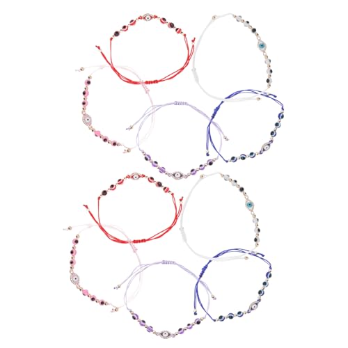 CLISPEED 12 Stück Teiliges Evil Eye Armband für Frauen Handgeflochtene Resinarmbänder Wasserfest Farbecht Leicht und Komfortabel Modisches Schmuck-accessoire für Schutz und Stil von CLISPEED