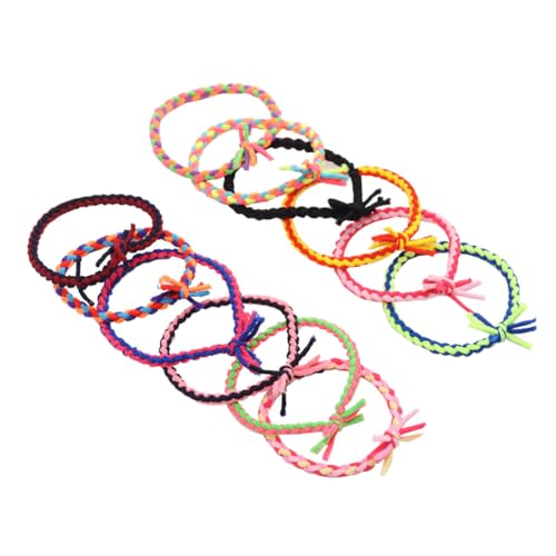 CLISPEED 12 Stück Teiliges Geflochtener Elastischer Haargummis für Damen Dehnbar Stark und Hautfreundlich Vielseitig als Pferdeschwanzhalter Armband oder Schlüsselanhänger Zufällige Farbe von CLISPEED