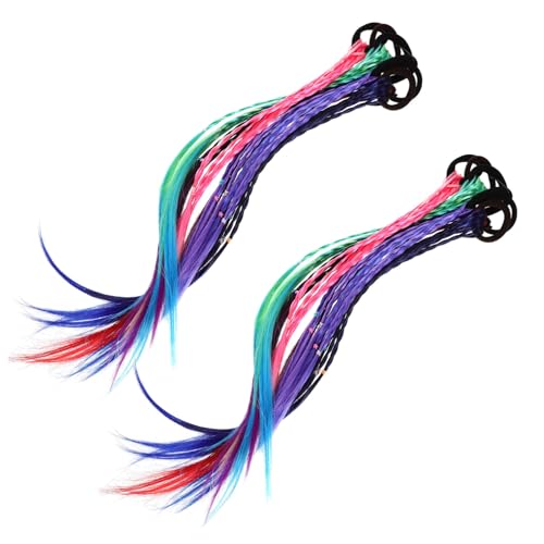 CLISPEED 12 Stück Teiliges Geflochtenes Haarteil mit Farbverlaufenden Haarverlängerungen für Mädchen Synthetische Ponytail Extensions mit Flexiblem Haargummi Leicht Rutschfest Modisch für von CLISPEED