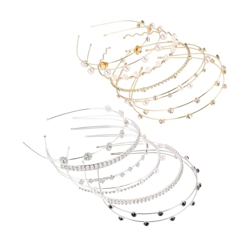 CLISPEED 12 Stück Teiliges Haarschmuck Set mit Perlen und Rosenmotiv Haarreifen mit Wasserdiamant Langlebig Rostfrei Einzigartiges Design für Damen und Mädchen Stilvoller Kopfschmuck für von CLISPEED