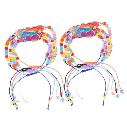 CLISPEED 12 Stück Teiliges Hawaii armband Damen Beach style Flip flops Perlen Verstellbar Geflochten Öl tropfen Strand Luau Schmuck von CLISPEED