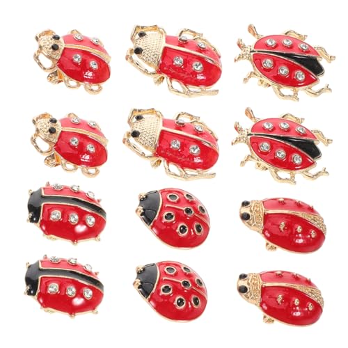 CLISPEED 12 Stück Teiliges Karikatur Brosche Pins Ladybug Anstecknadeln Modisches Accessoire für Mäntel Langlebig Leicht von CLISPEED