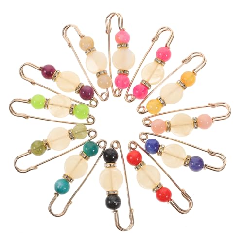 CLISPEED 12 Stück Teiliges Pants Waist Sicherheitsnadeln aus Langlebiger Legierung Vielseitige Broschen Clips für Hosenbundverstellung Pullover Schals und Kleider Dekorativ mit Perlen von CLISPEED