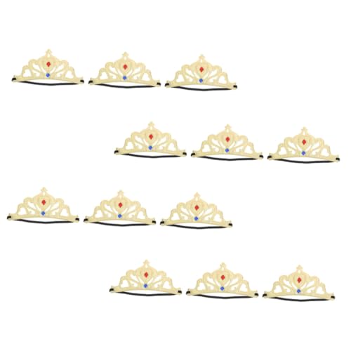 CLISPEED 12 Stück Teiliges aus Stoff Kreative Geburtstags Party Haarreife für Mädchen und Jungen Leichte Bequeme Kopfbedeckung in Gold Rot und Blau als Festliche Dekoration und von CLISPEED