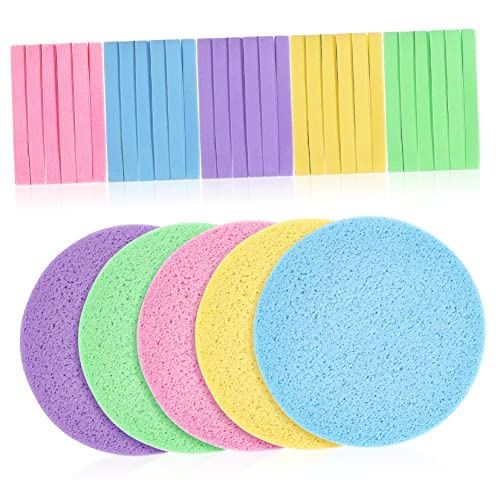CLISPEED 120 Stück Komprimierte Gesichtsschwämme Weiche Waschbare Schwämme zur Gesichtsreinigung für Frauen und Mädchen Schnelle Wasseraufnahme Wiederverwendbar Für Make Up Entfernen und von CLISPEED