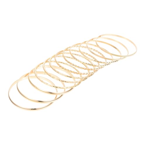 CLISPEED 12Stücke Teiliges Armband für Frauen im Boho Goldene Legierungsarmbänder für Hochzeiten Jubiläen Besondere Anlässe Modisches Schmuckset von CLISPEED