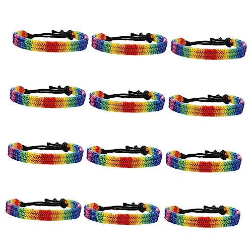 CLISPEED 12Stücke Teiliges Regenbogen Armband Verstellbare Geflochtene Handgelenk Armbänder für Lgbt Pride Freundschaftsarmbänder für Männer Frauen für Pride Partys CLISPEED 12Stücke Teiliges Regenbogen Armband Verstellbare Geflochtene Handgelenk Armbänder für Lgbt Pride Freundschaftsarmbänder für Männer Frauen für Pride Partys von CLISPEED