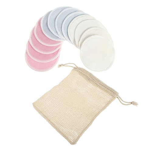 CLISPEED 13stücke Wiederverwendbare Make-up-entferner-pads Bambusfaser-gesichtsreinigungspads Puderquaste Für Sanfte Hautreinigung Mit Baumwolltasche Für Reisen Und Alltag von CLISPEED