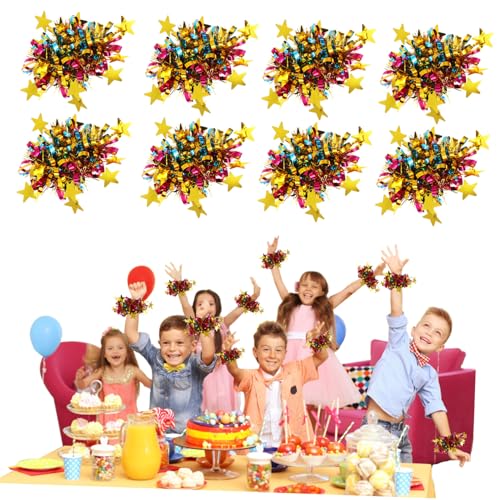 CLISPEED 14 Stück Teiliges Cheerleading Pom Poms Handgelenkschmuck mit Farbigen Sternen Strapazierfähig Vielseitig Tragbar für Erwachsene und Weiche Oberfläche Formstabil Einfach zu von CLISPEED