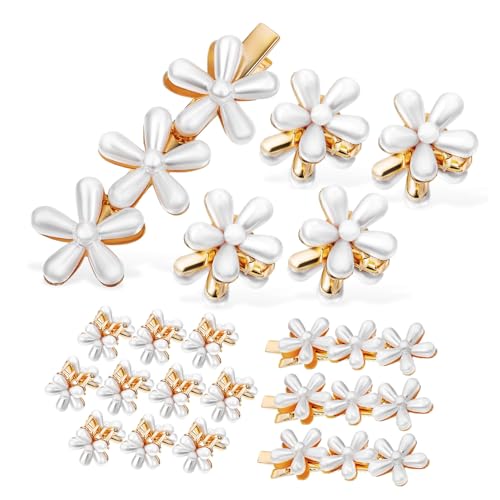 CLISPEED 14 Stück Teiliges Damen mit Perlen blumen design Kleine Haarklammern und Bangs clips Modische Haarspangen für Styling Alltag Party und Hochzeit Eleganter Haarschmuck für Frauen von CLISPEED