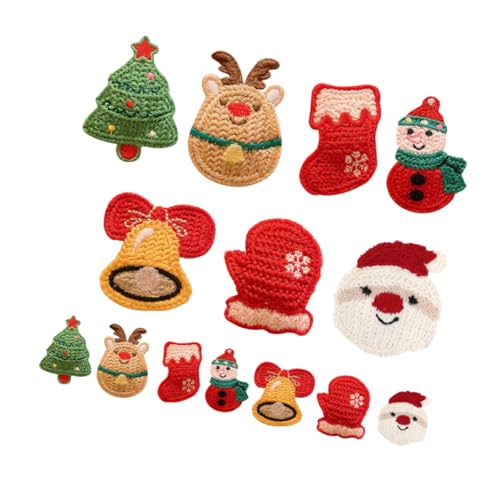 CLISPEED 14 Stück Teiliges Weihnachts Haarspangen Strick Haarklammern Festliche Haarclips für Mädchen Schneemann Rentier Weihnachtsbaum von CLISPEED