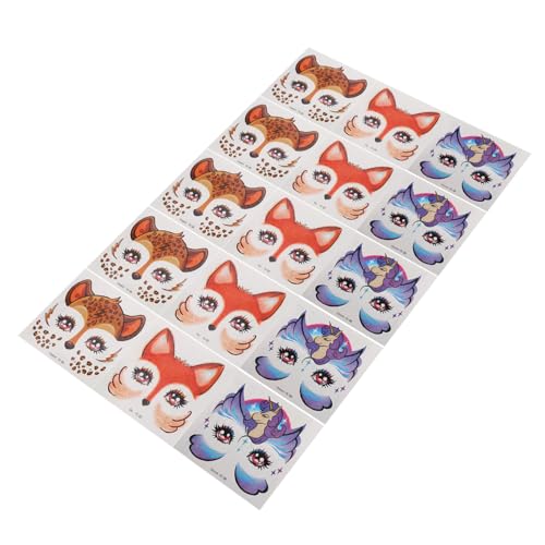 CLISPEED 15 Stück Glitzer Gesichtssticker mit Cartoon Tieren Fuchs Giraffe Einhorn Party Dekorationen für Einfache Anwendung Glitzernde Gesichtsschmuck Aufkleber für Halloween und von CLISPEED