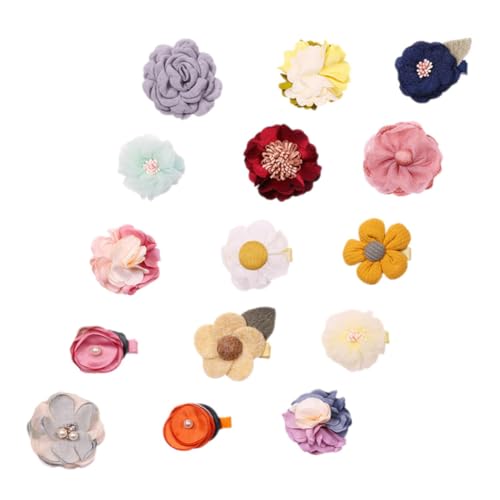 CLISPEED 15 Stück Teiliges Haarset für Mädchen Bunte Blumen Haarspangen Süße Haarklammern Rutschfest Vielseitige Haar Accessoires für Sommerpartys und Alltag von CLISPEED