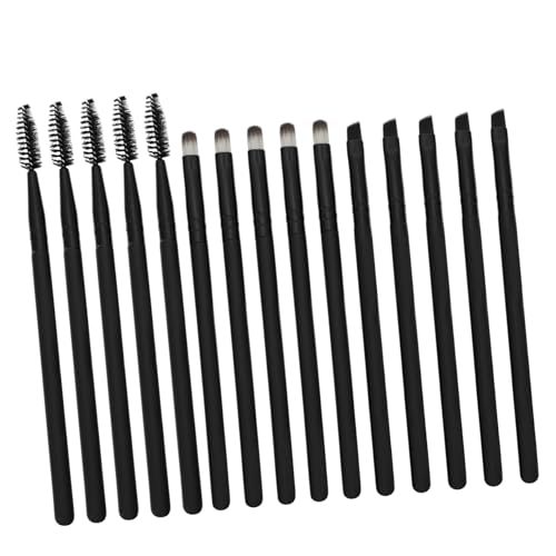 CLISPEED 15 Stück Teiliges Makeup Pinselset Schwarz mit Augenbrauen Lippen und Wimpernpinseln Leichtes Praktisches Kosmetik Tool für Natürliche Empfindliche Haut für Reise und Alltag von CLISPEED