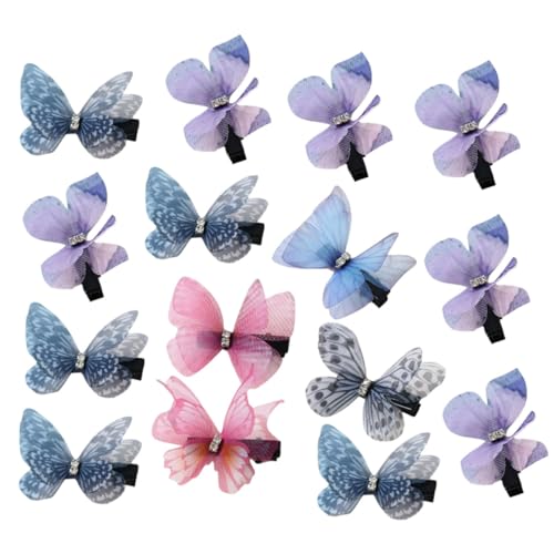 CLISPEED 15 Stück Teiliges Mini Schmetterlinge Haarklammern Doppellagige Leichte Farbige Feen Haar Accessoires für Damen für Hochzeiten Partys Cosplay und Festliche Anlässe Zufällige Farbe von CLISPEED