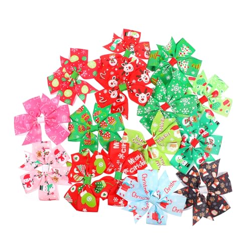CLISPEED 15 Stück Teiliges Weihnachts Haarschmuck für Mädchen Bunte Schleifen Haarspangen Langlebige Haarklammern mit Weichem Griff Festliche Party Accessoires für Alltag und Besondere von CLISPEED