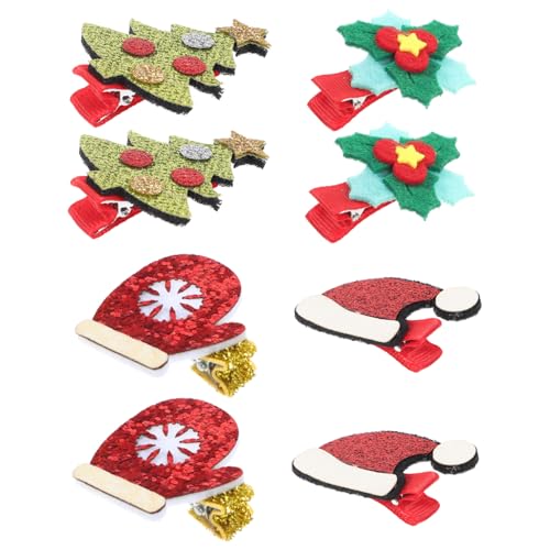 CLISPEED 15 Stück Teiliges Weihnachts Haarschmuck mit Glitzer Haarspangen Rentier Geweih Weihnachtsmütze und Schneeflocken Motiven für Mädchen Festliche Dekoration und Partyaccessoire von CLISPEED