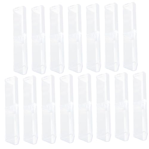 CLISPEED 15 Stück Transparente Teiliges Stifthalter aus Acryl mit Dreieckiger Form Stabiler Verschluss Vielseitige Aufbewahrungsbox für Kugelschreiber und Präsentationsbox für Büro und von CLISPEED