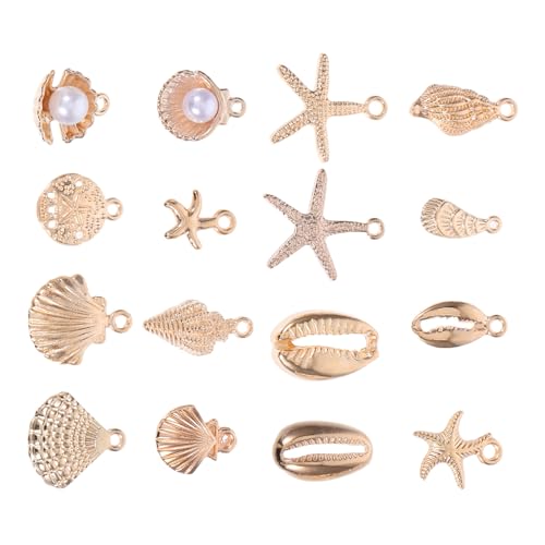 CLISPEED 16 Stück Legierungs Muschelanhänger für Diy und Armbänder Accessoires für Strandliebhaber und Kreative Schmuckherstellung von CLISPEED