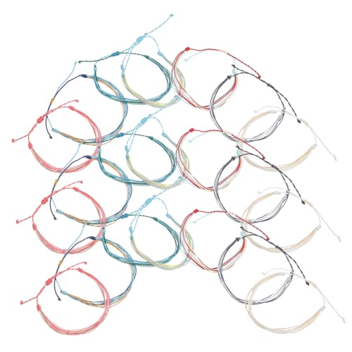 CLISPEED 16 Stück Teiliges Boho Fußkettchen Wasserfestes Geflochtenes Knöchelarmband mit Perlen und Muscheln für Damen Leichter Strand und Sommer Schmuck Verstellbar und Zufällige Farbe von CLISPEED