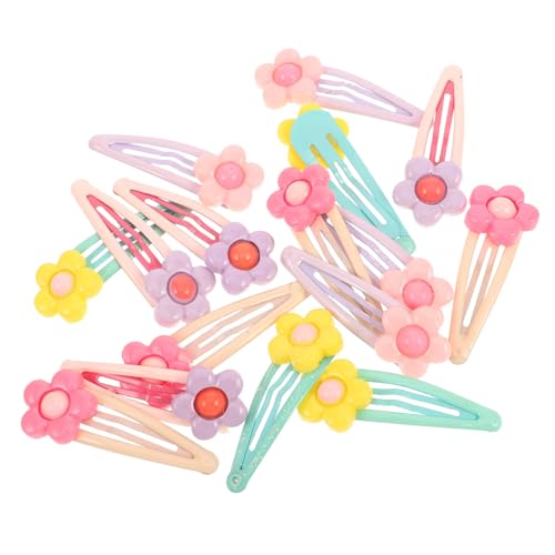 CLISPEED 16 Stück Teiliges Haarspangen für Frauen und Mädchen Bunte Blüten Haarclips aus Weichem Polymer Vielseitige Styling Accessoires mit Niedlichen Blumenmustern für Alltag Schule und von CLISPEED