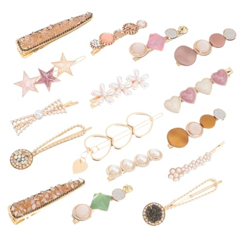 CLISPEED 16 Stück Teiliges Perlen haarspangen set für Damen und Mädchen Süße Haarklammern Rutschfest Langlebig Geeignet für Dickes Langes Haar Modischer Haarschmuck Tragbar und Vielseitig von CLISPEED