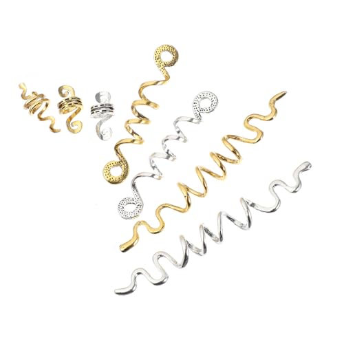 CLISPEED 16 Stück Teiliges Spiral Haarschmuck für Zöpfe und Dreadlocks Leichte Modische Haarschmuck Perlen Einfach Anzubringen Geeignet für Partys Hochzeiten und Alltag Stilvolle von CLISPEED