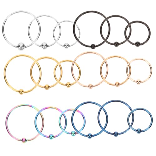 CLISPEED 18 Stück Teiliges Kleine Nasenringe aus Hochwertigem Verschiedene Langlebiger Hautfreundlicher Körperschmuck für Damen für Alltag und Partys CLISPEED 18 Stück Teiliges Kleine Nasenringe aus Hochwertigem Verschiedene Langlebiger Hautfreundlicher Körperschmuck für Damen für Alltag und Partys von CLISPEED