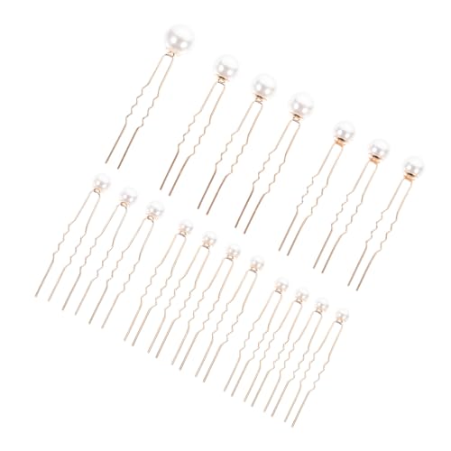CLISPEED 18 Stück Teiliges Perlen haarstäbchen Hochzeit U förmige Haargabeln mit Großen und Kleinen Goldfarbenen Kunstperlen Eleganter Brautschmuck für Damen und Mädchen Leichter Stabiler von CLISPEED