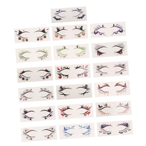CLISPEED 19 Stück Wasserdichte Augen Make Up Aufkleber Totenkopf Muster Gesicht Karneval Party Make Up Aufkleber Spinnennetz Halloween CLISPEED 19 Stück Wasserdichte Augen Make Up Aufkleber Totenkopf Muster Gesicht Karneval Party Make Up Aufkleber Spinnennetz Halloween von CLISPEED
