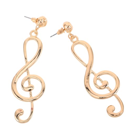 CLISPEED 1Paar Musiknoten Ohrringe für Damen Retro Ohrhänger Einzigartiges Design für Musikliebhaber für Hochzeiten Partys Goldene Farbgebung von CLISPEED