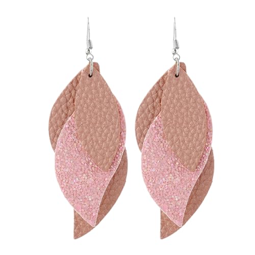 CLISPEED Pailletten Ohrhänger Damen Ohrschmuck Rosa Dangle Ohrringe Vielseitig Einsetzbar für Partys und Alltag von CLISPEED