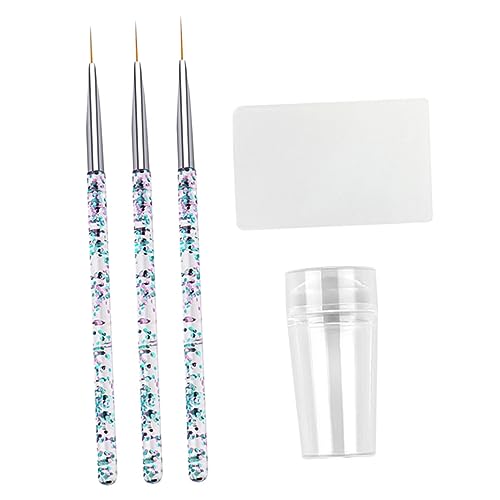 CLISPEED 1Satz Nagelkunst Stempel und Malpinsel Teiliges DIY Nageldesign mit Nylonbürsten und Stempel für Kreative Nagelkunst zu Hause von CLISPEED