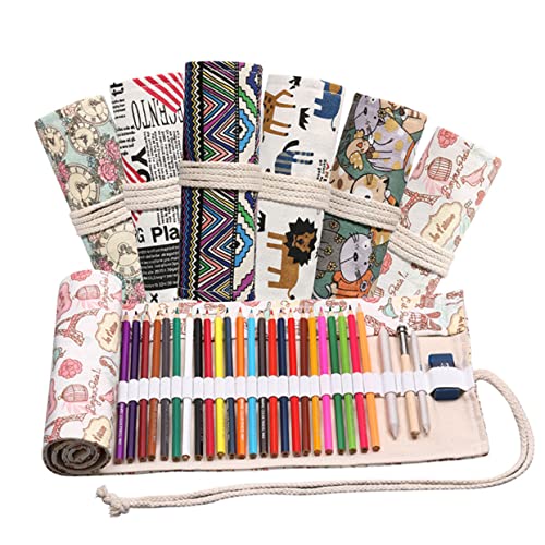 CLISPEED 1Stück Handgemachte Ethno Stil Canvas Stifttasche Rollmäppchen mit Fächern Großer Aufbewahrungsorganisator für Bleistifte Marker und Pinsel für Künstler und Schüler CLISPEED 1Stück Handgemachte Ethno Stil Canvas Stifttasche Rollmäppchen mit Fächern Großer Aufbewahrungsorganisator für Bleistifte Marker und Pinsel für Künstler und Schüler von CLISPEED