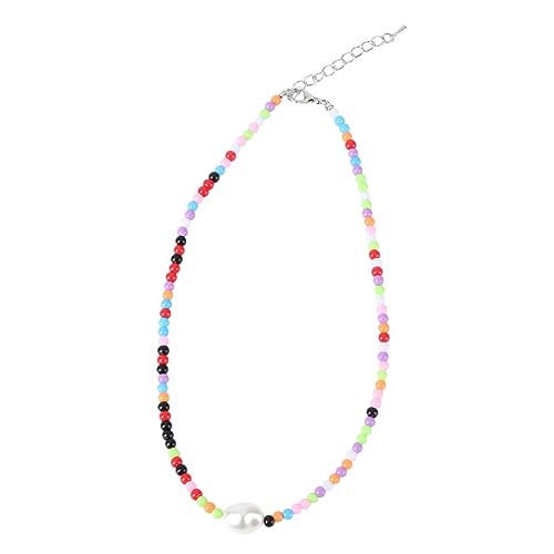 CLISPEED 1Stück Vintage Perlenhalskette im Boho Stil für Damen Ethnischer Halsreif Bunten Perlen Modisches Accessoire für Partys und Alltag von CLISPEED