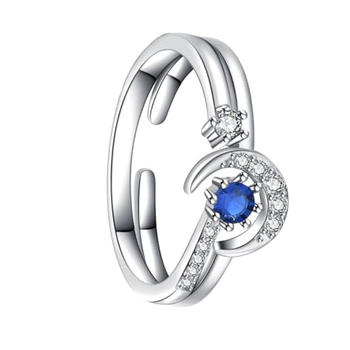 CLISPEED 1Stück Zwei Eins Ring für Damen Verstellbarer Silberring mit Stern und Mond Muster Romantisches Schmuckstück für Besondere Anlässe Leicht Tragbar und Langlebig CLISPEED 1Stück Zwei Eins Ring für Damen Verstellbarer Silberring mit Stern und Mond Muster Romantisches Schmuckstück für Besondere Anlässe Leicht Tragbar und Langlebig von CLISPEED