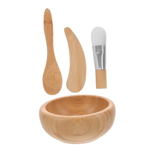CLISPEED 1satz Maskenschalen Für Gesichtsmasken Teiliges Set Mit Holzschale Rührstab Pinsel Und Löffel Für Diy-gesichtsmasken Und Hautpflege von CLISPEED