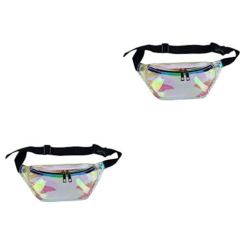 CLISPEED 2st Sportliche Hüfttasche Transparente Hüfttasche Kosmetiktasche Trainings-hüfttasche PVC Brieftasche Für Telefon Wasserabweisende Tragetasche Handtaschen Damen Bauchtasche Drucken von CLISPEED