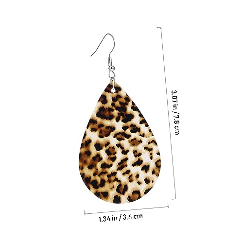 CLISPEED 2 Paar Leichte Baumelnde Lederohrringe mit Tropfenanhänger Leopard und Camouflage Muster Damen Ohrringe für Alltag Party und von CLISPEED