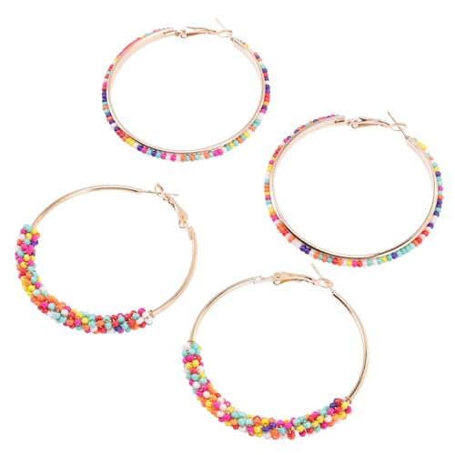 CLISPEED 2 Paare Boho Ohrhänger Runde Bunte Perlenohrringe Handgefertigt Leicht Ethno Stil Sommer Strand Hochzeit Damen Mädchen Schmuck CLISPEED 2 Paare Boho Ohrhänger Runde Bunte Perlenohrringe Handgefertigt Leicht Ethno Stil Sommer Strand Hochzeit Damen Mädchen Schmuck von CLISPEED