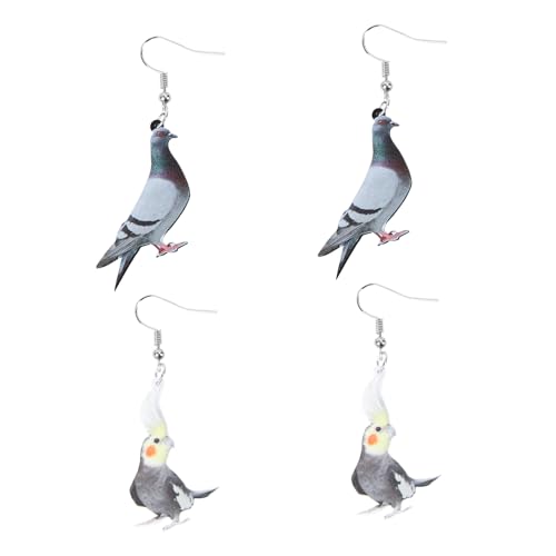 CLISPEED 2 Paare Damen Ohrhänger Vogelmotiv Ohrschmuck Modisch Leicht für Mädchen Ohrdekoration von CLISPEED